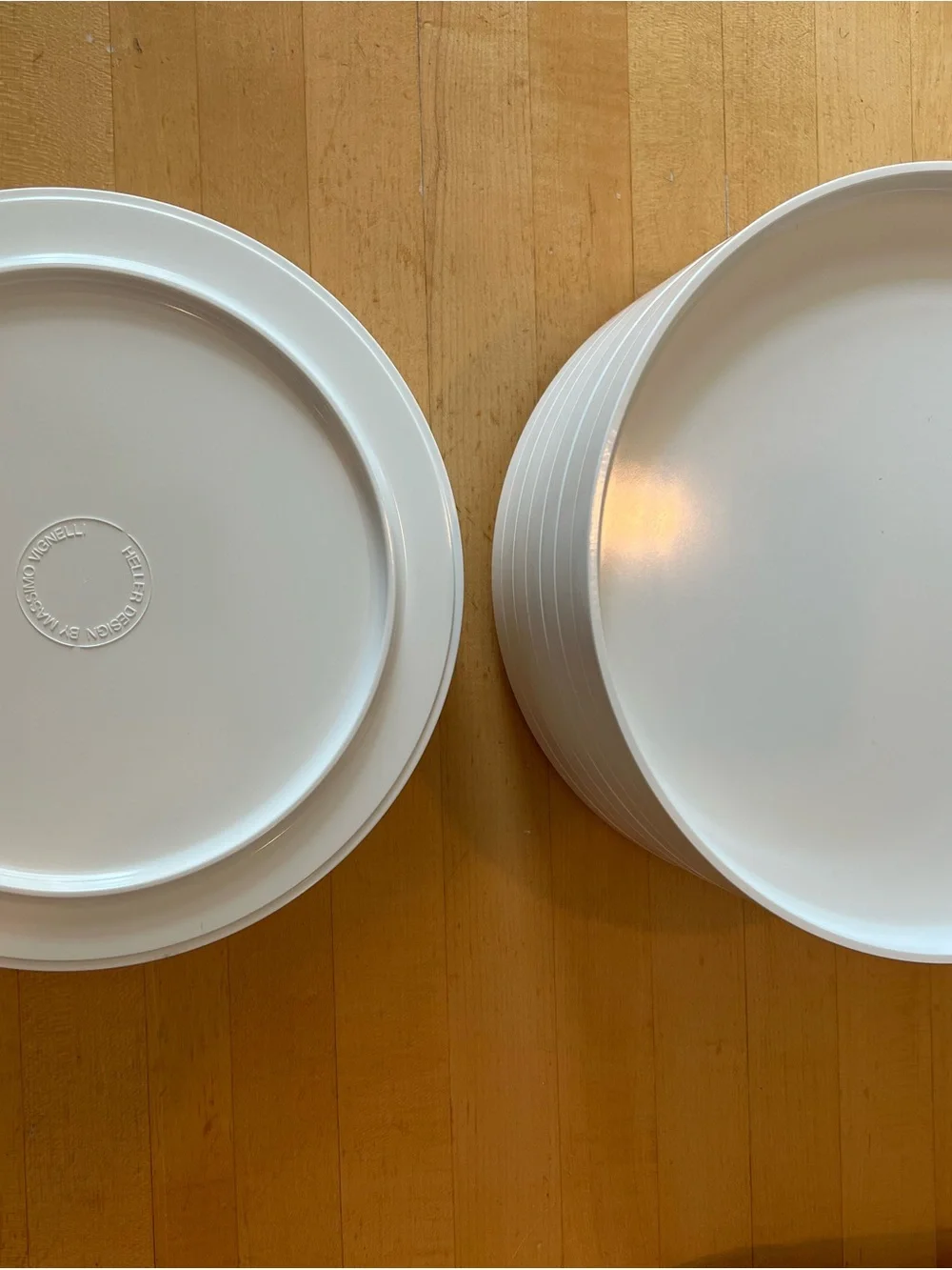 Midcentury HELLER Massimo Lella Vignelli Rainbow 10 White Dinner Plates NWT